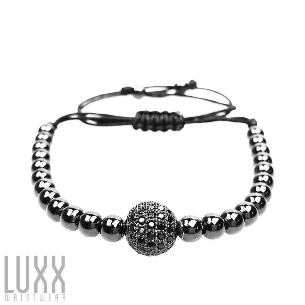 Black Stone Bead Bracelet